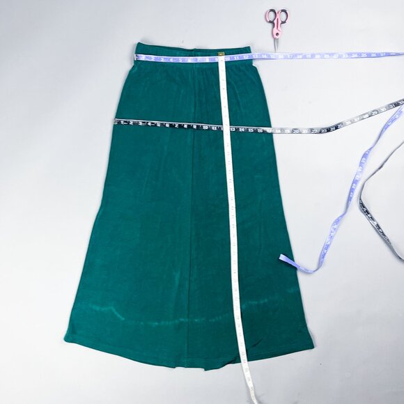 Stretch Maxi Skirt | Vintage 90's Dark Emerald Green Sexy Bodycon Long Skirt - Picture 5 of 5